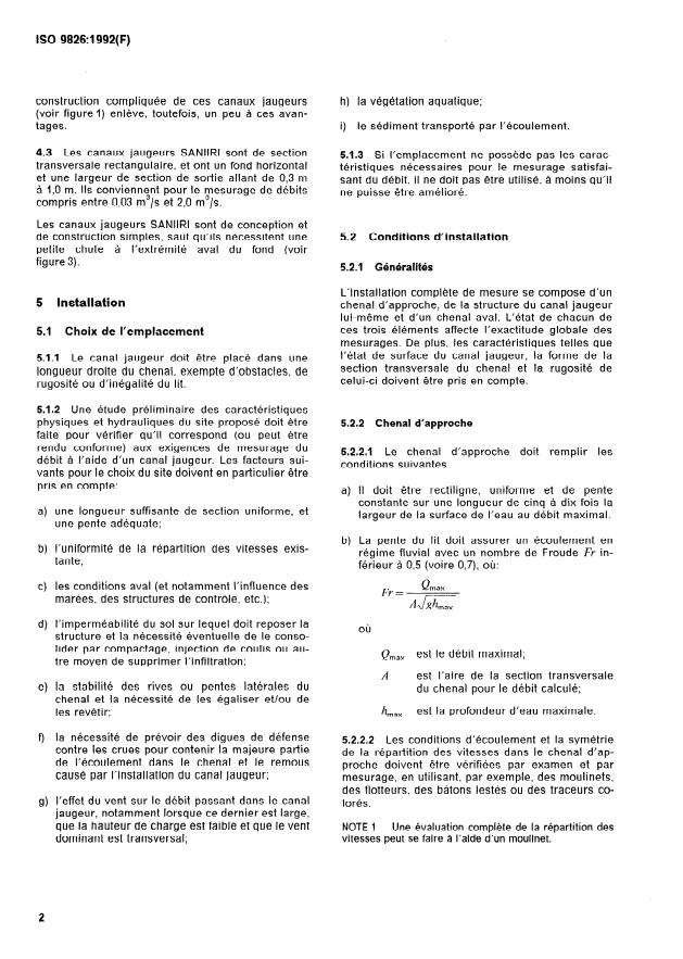 ISO 9826:1992 ISO 9826:1992 - Mesure de débit des liquides dans les canaux découverts -- Canaux jaugeurs Parshall et SANIIRI - Page 4 preview