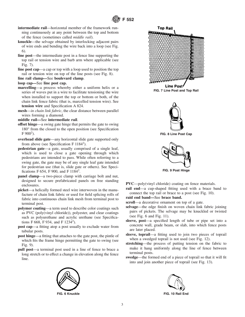 ASTM F552-02 - Standard Terminology Relating to Chain Link Fencing