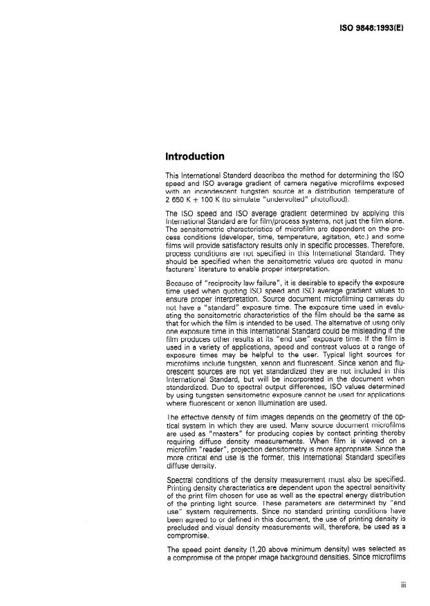 ISO 9848:1993 - Photography -- Source document microfilms -- Determination of ISO speed and ISO average gradient