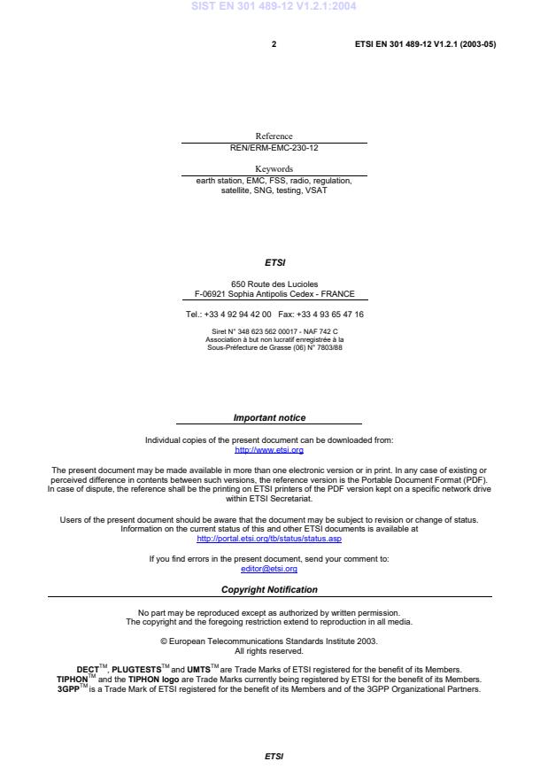 SIST EN 301 489-12 V1.2.1:2004 SIST EN 301 489-12 V1.2.1:2004 - Page 4 preview