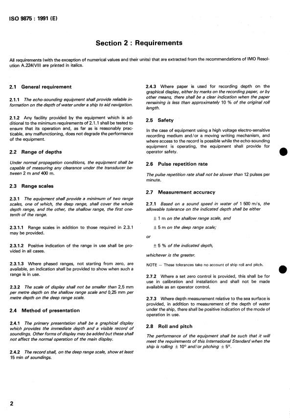ISO 9875:1991 ISO 9875:1991 - Shipbuilding -- Marine echo-sounding equipment - Page 4 preview