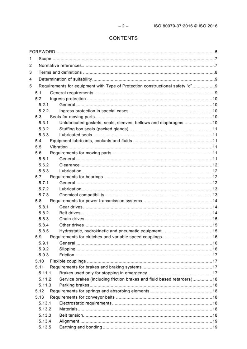 ISO 80079-37:2016 ISO 80079-37:2016 - Explosive atmospheres - Part 37: Non-electrical equipment for explosive atmospheres - Non electrical type of protection constructional safety "c", control of ignition source "b", liquid immersion "k" - Page 4 preview