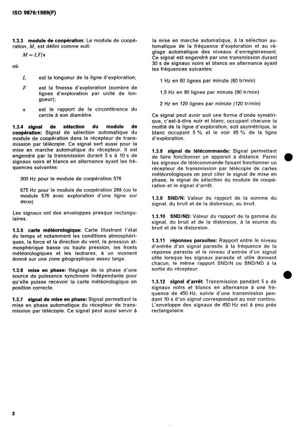 ISO 9876:1989 ISO 9876:1989 - Shipbuilding -- Marine facsimile receivers for meteorological charts - Page 4 preview