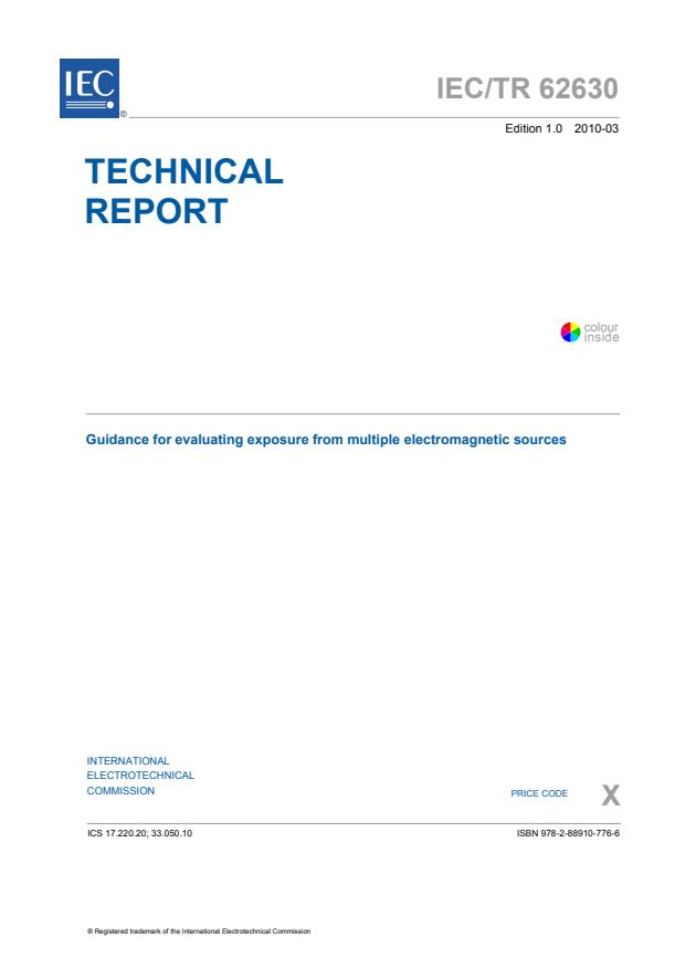 IEC TR 62630:2010 - Guidance for evaluating exposure from multiple electromagnetic sources
