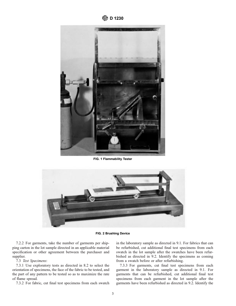 ASTM D1230-94 - Standard Test Method for Flammability of Apparel Textiles