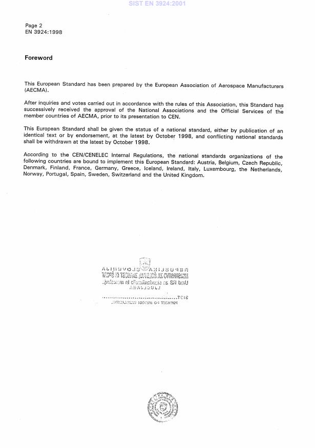 EN 3924:1998 EN 3924:2001 - Page 4 preview