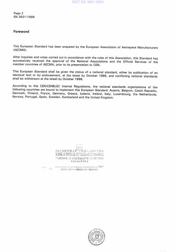 EN 3931:1998 EN 3931:2001 - Page 4 preview