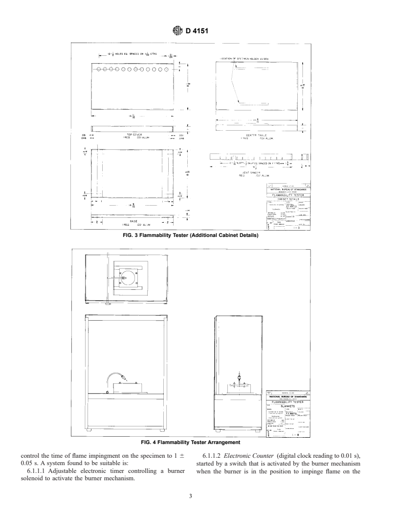 ASTM D4151-92(1998)e1 - Standard Test Method for Flammability of Blankets