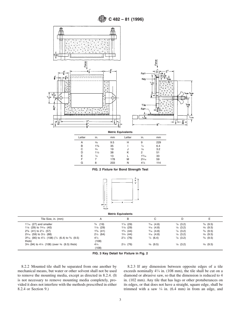 ASTM C482-81(1996) - Standard Test Method for Bond Strength of Ceramic Tile to Portland Cement Paste