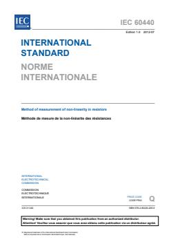 IEC 60440:2012 IEC 60440:2012 - Method of measurement of non-linearity in resistors - Page 3 preview