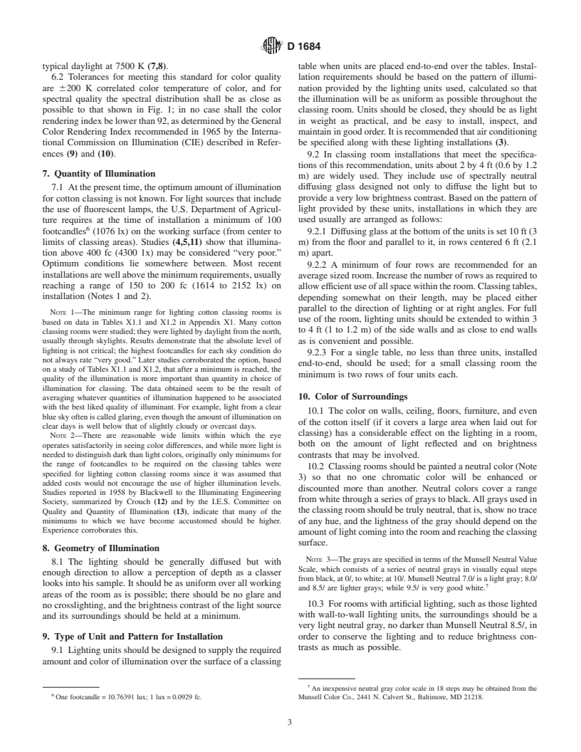 ASTM D1684-96(2002) - Standard Practice for Lighting Cotton Classing Rooms for Color Grading