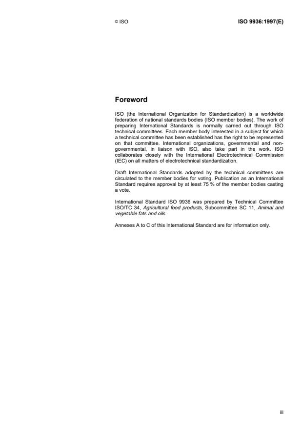 ISO 9936:1997 - Animal and vegetable fats and oils -- Determination of tocopherols and tocotrienols contents -- Method using high-performance liquid chromatography