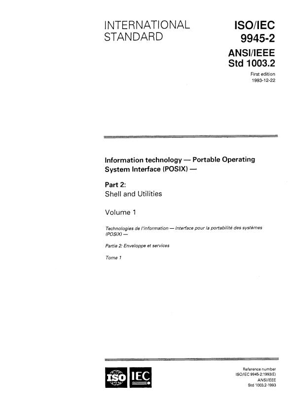 ISO/IEC 9945-2:1993 - Information technology -- Portable Operating System Interface (POSIX)