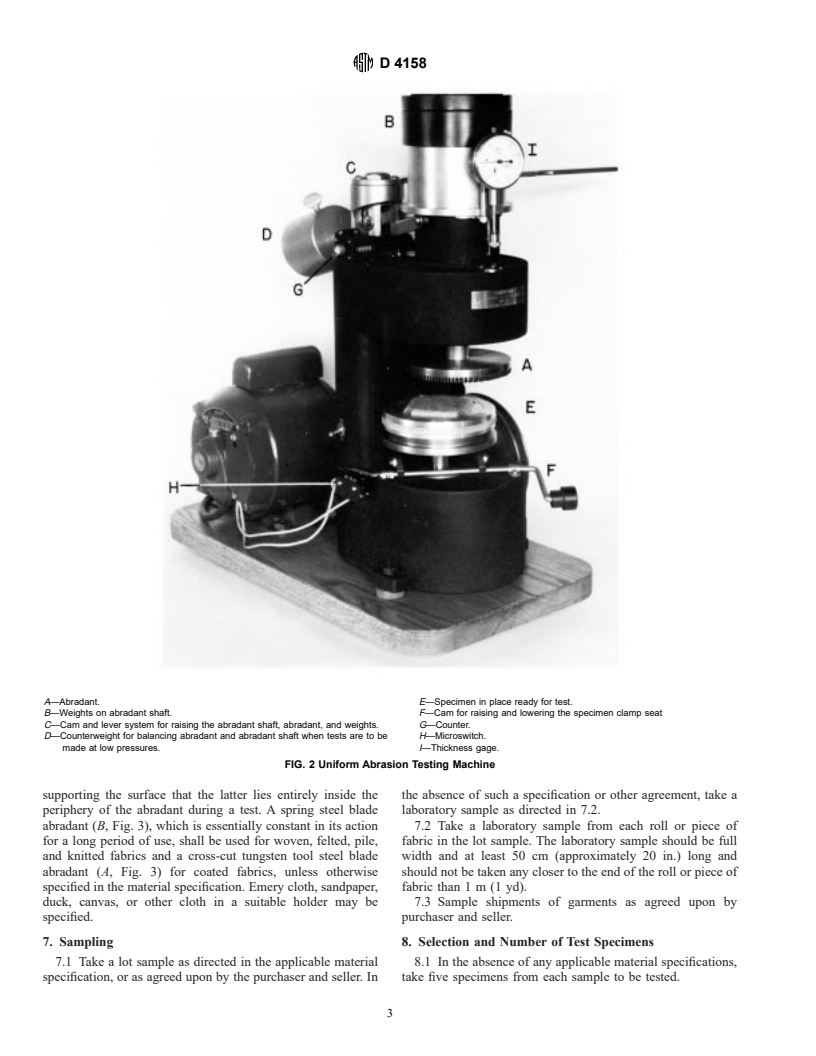 ASTM D4158-92 - Standard Guide for Abrasion Resistance of Textile Fabrics (Uniform Abrasion)