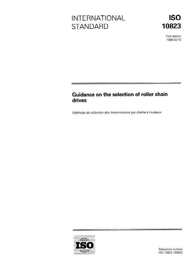ISO 10823:1996 - Guidance on the selection of roller chain drives