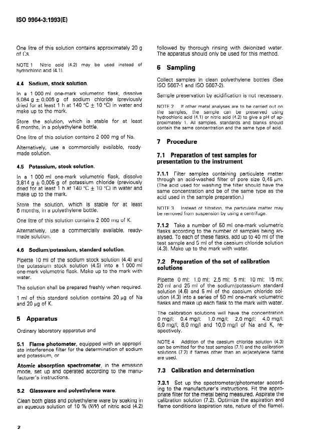 ISO 9964-3:1993 ISO 9964-3:1993 - Water quality -- Determination of sodium and potassium - Page 4 preview
