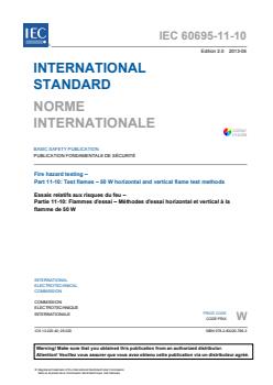 IEC 60695-11-10:2013 - Fire hazard testing - Part 11-10: Test flames - 50 W horizontal and vertical flame test methods - Page 3 preview