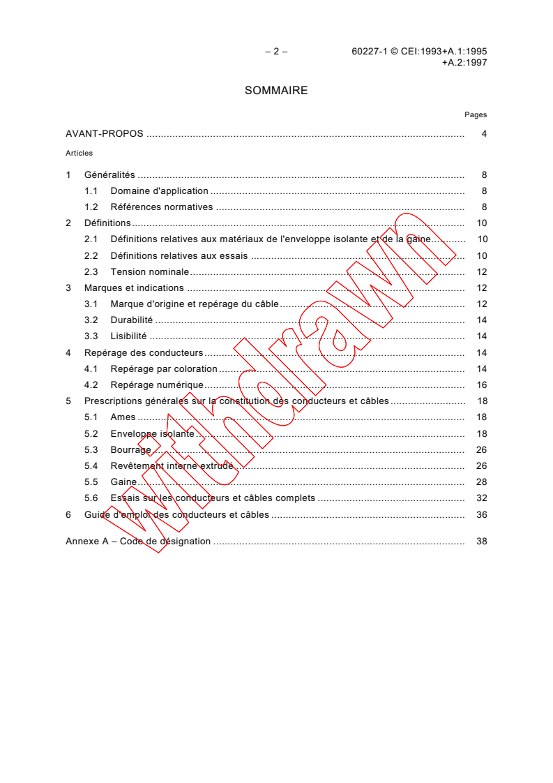 IEC 60227-1:1993 IEC 60227-1:1993+AMD1:1995+AMD2:1998 CSV - Polyvinyl chloride insulated cables of rated voltages up to and including 450/750 V - Part 1: General requirements
Released:3/31/1998
Isbn:2831842174 - Page 4 preview