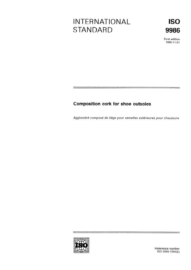 ISO 9986:1990 - Composition cork for shoe outsoles