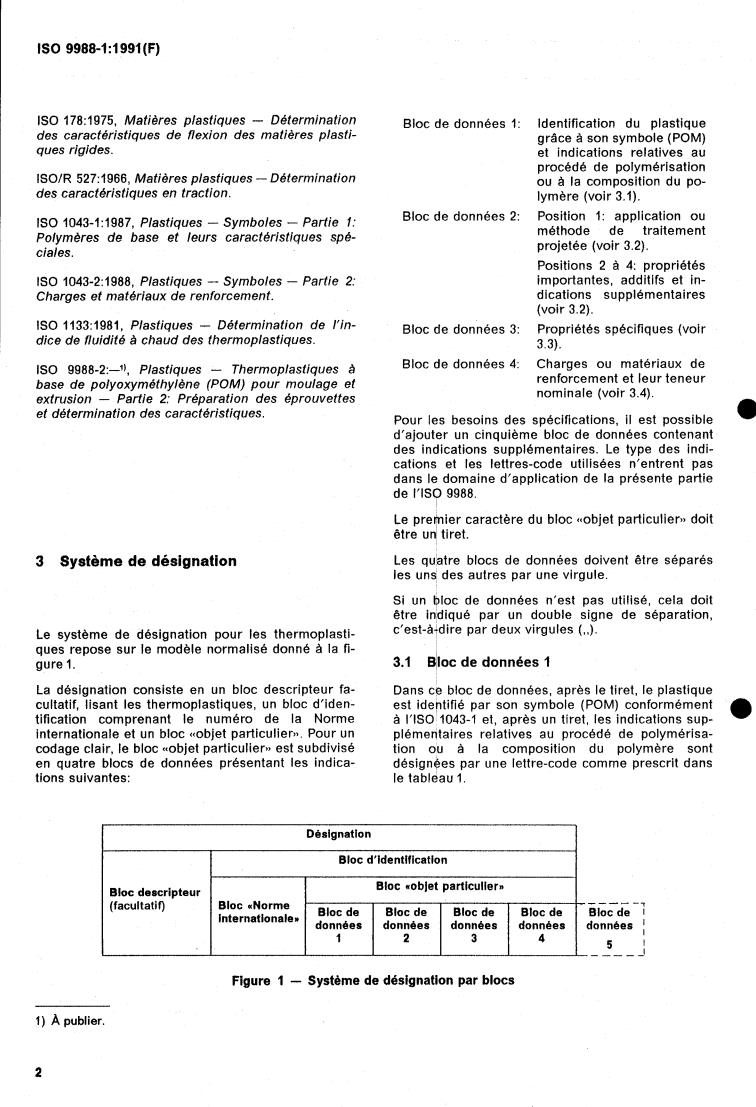 ISO 9988-1:1991 ISO 9988-1:1991 - Plastics — Polyoxymethylene (POM) moulding and extrusion materials — Part 1: Designation
Released:2/7/1991 - Page 4 preview