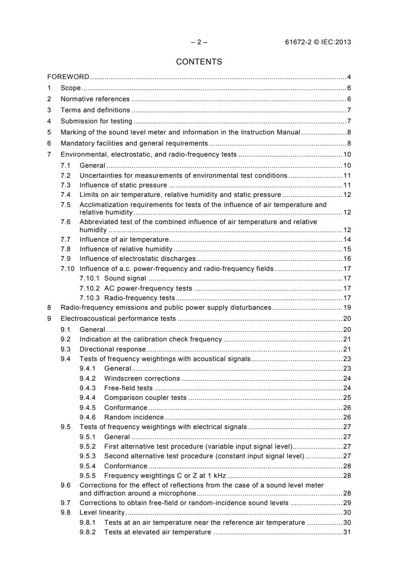 IEC 61672-2:2013 IEC 61672-2:2013 - Electroacoustics - Sound level meters - Part 2: Pattern evaluation tests - Page 4 preview