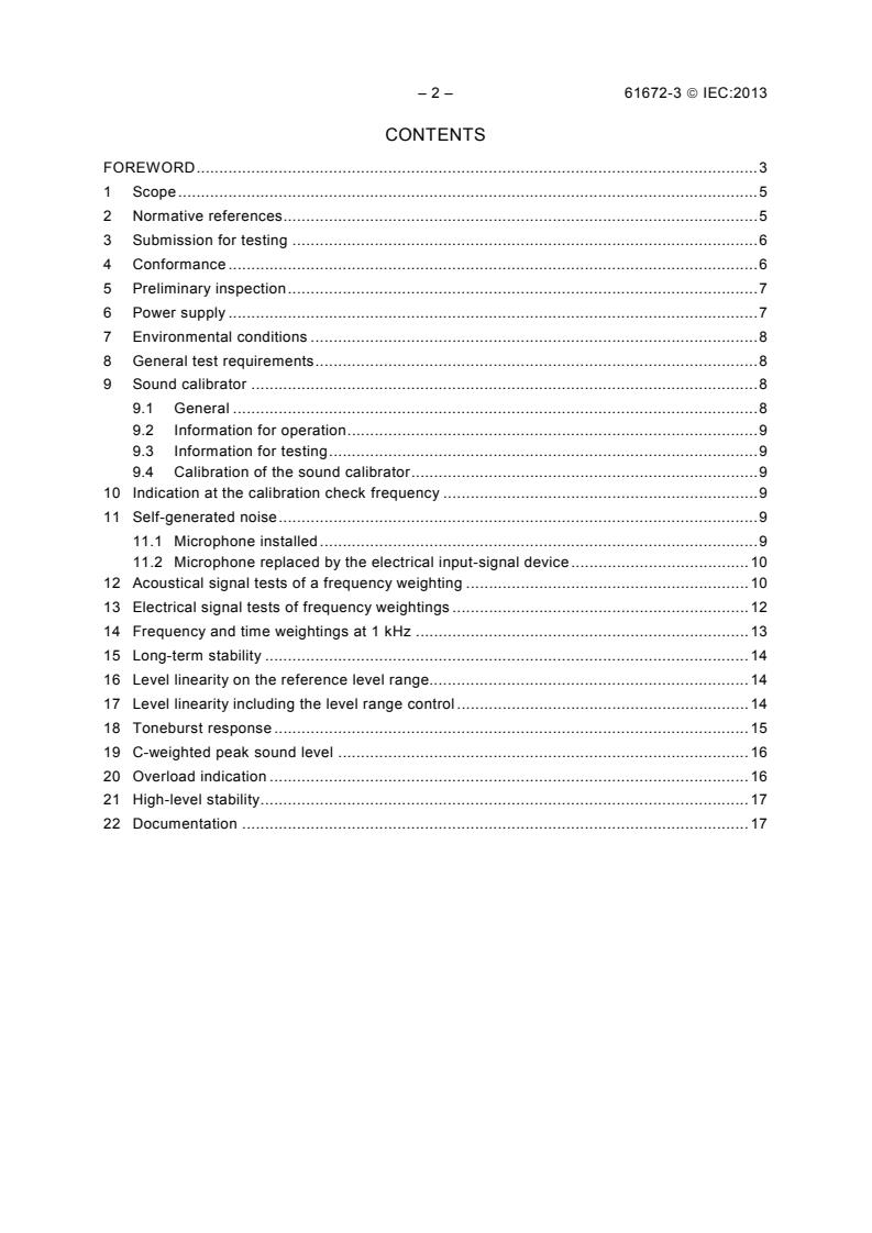IEC 61672-3:2013 IEC 61672-3:2013 - Electroacoustics - Sound level meters - Part 3: Periodic tests - Page 4 preview