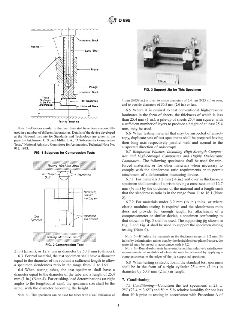 ASTM D695-96 - Standard Test Method for Compressive Properties of Rigid Plastics