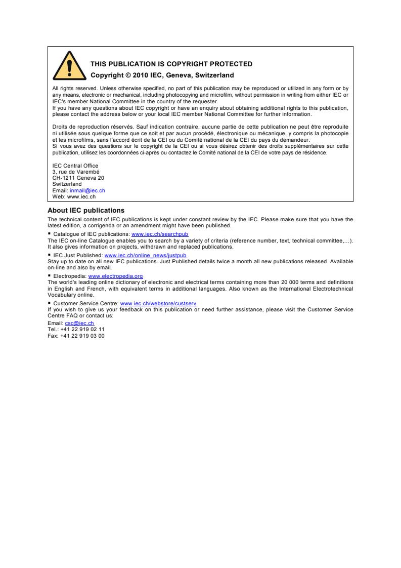 IEC TR 62278-3:2010 IEC TR 62278-3:2010 - Railway applications - Specification and demonstration of reliability, availability, maintainability and safety (RAMS) - Part 3: Guide to the application of IEC 62278 for rolling stock RAM - Page 2 preview