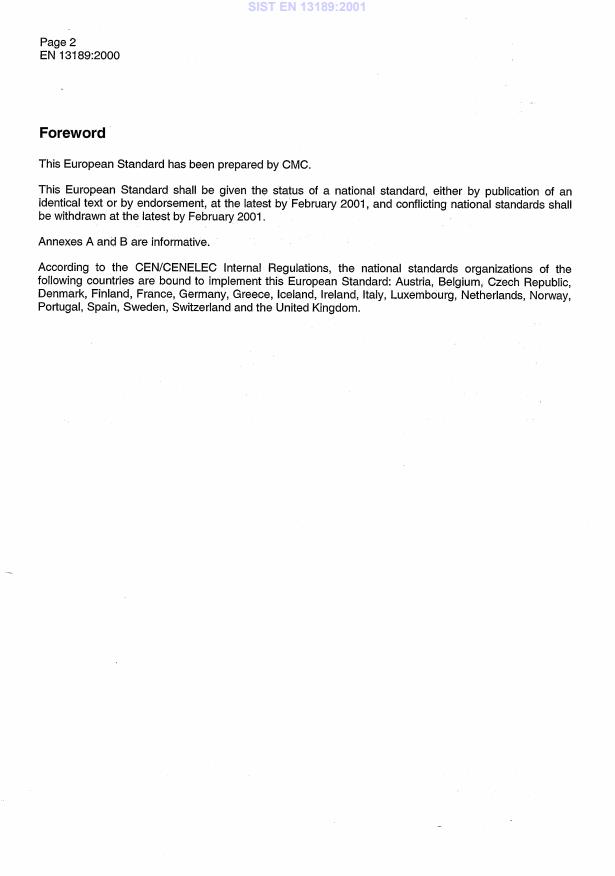 EN 13189:2000 EN 13189:2001 - Page 4 preview