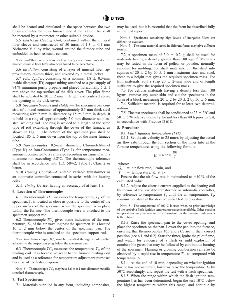 ASTM D1929-96 - Standard Test Method for Determining Ignition Temperature of Plastics