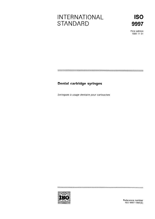 ISO 9997:1990 - Dental cartridge syringes