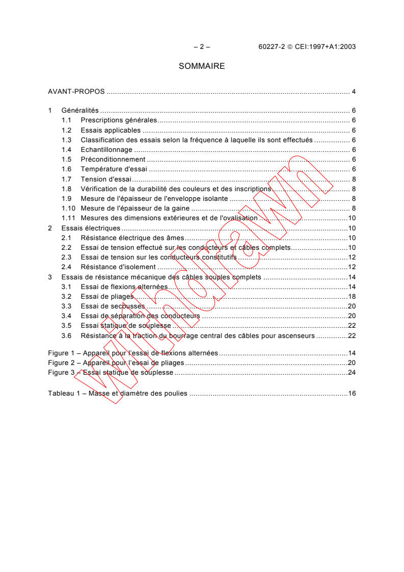 IEC 60227-2:1997 IEC 60227-2:1997+AMD1:2003 CSV - Polyvinyl chloride insulated cables of rated voltages up to and including 450/750 V - Part 2: Test methods
Released:4/28/2003
Isbn:2831869633 - Page 4 preview