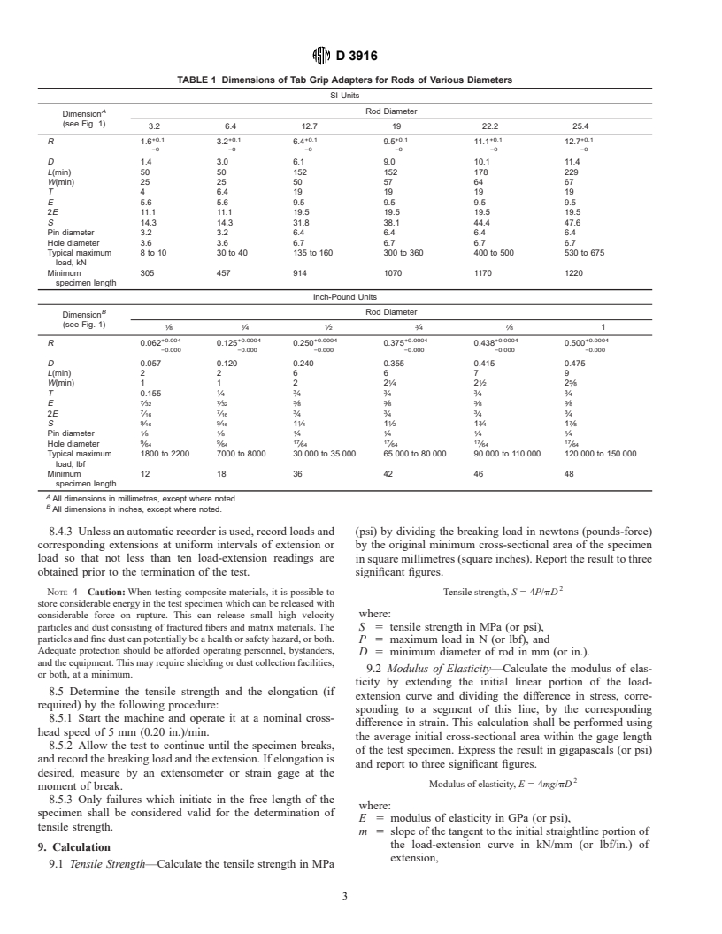 ASTM D3916-94 - Standard Test Method for Tensile Properties of Pultruded Glass-Fiber-Reinforced Plastic Rod