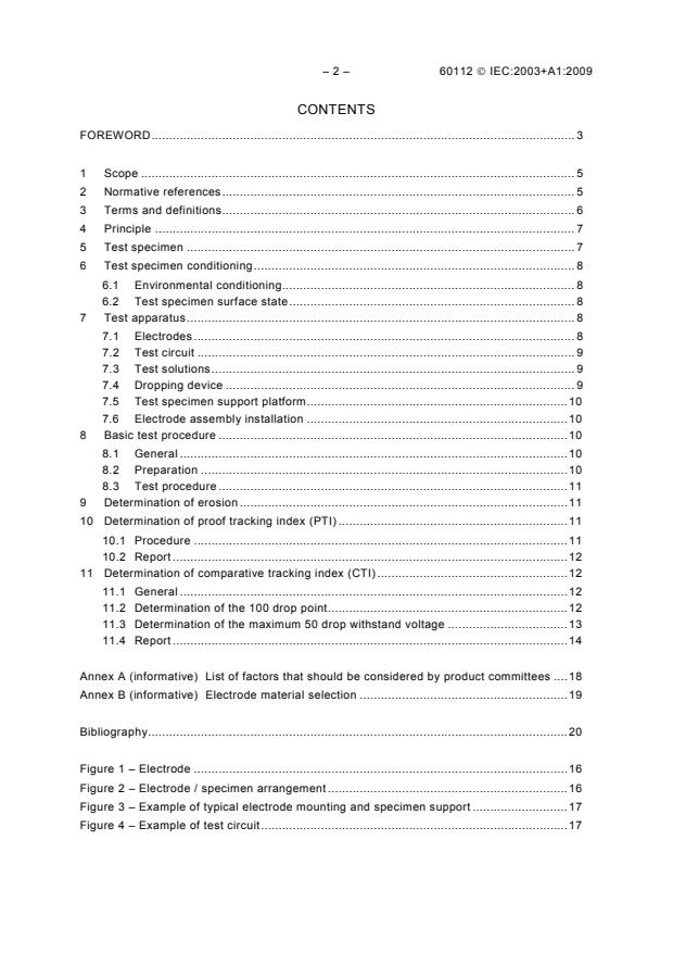 IEC 60112:2003+AMD1:2009 CSV IEC 60112:2003+AMD1:2009 CSV - Method for the determination of the proof and the comparative tracking indices of solid insulating materials - Page 4 preview