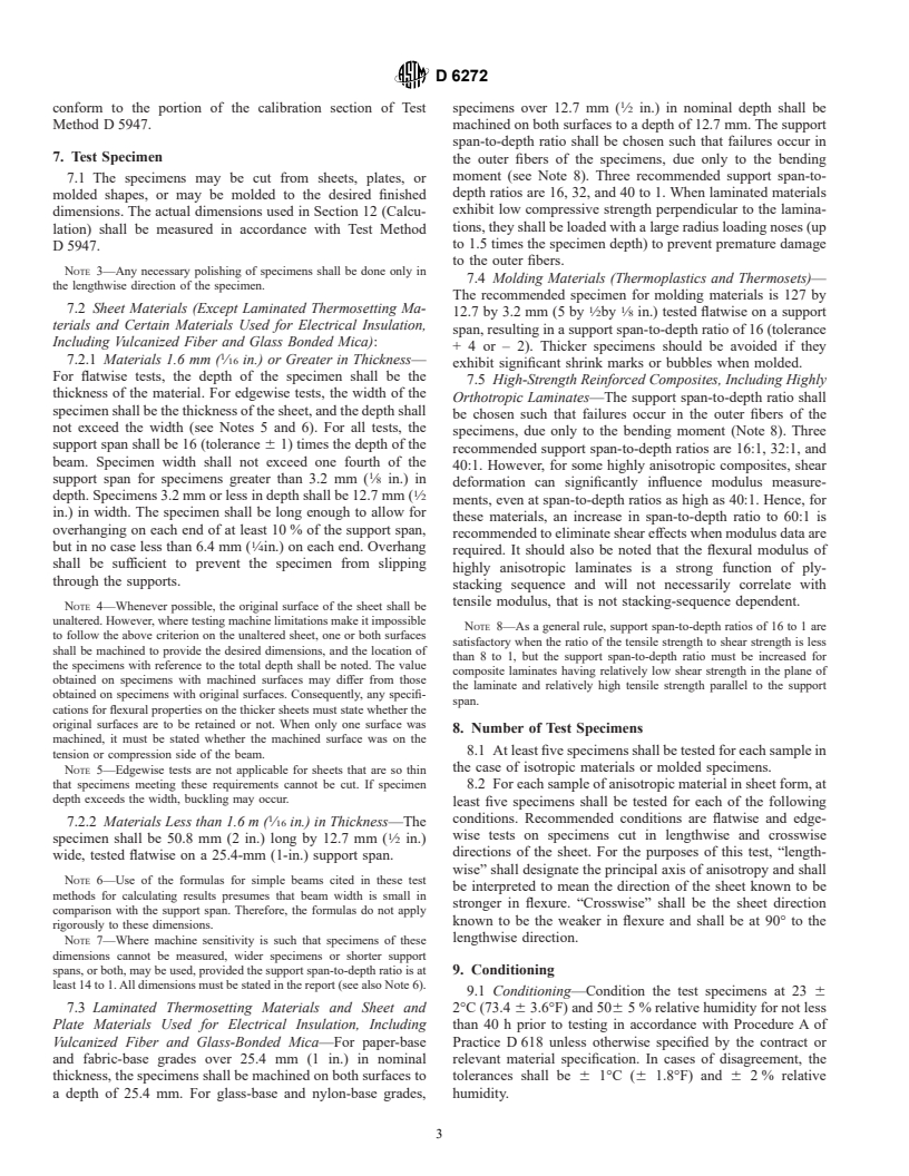 ASTM D6272-00 - Standard Test Method for Flexural Properties of Unreinforced and Reinforced Plastics and Electrical Insulating Materials by Four-Point Bending