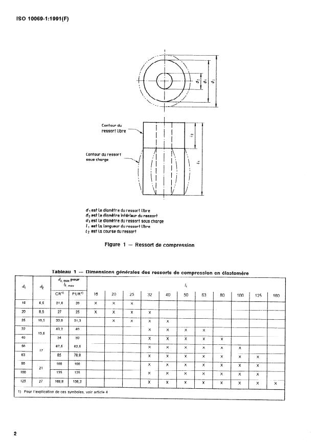 ISO 10069-1:1991 ISO 10069-1:1991 - Outillage de presse -- Ressorts de compression en élastomere - Page 4 preview