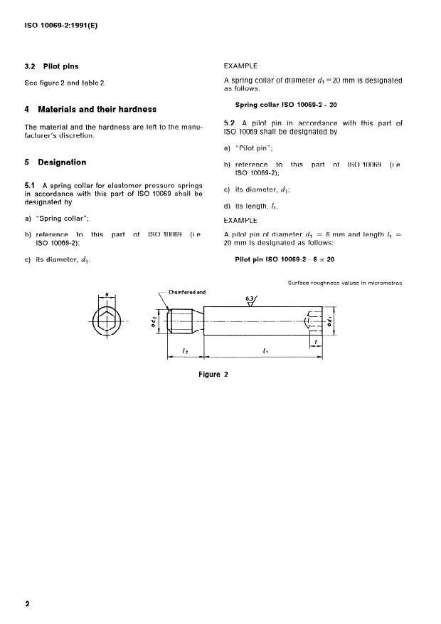 ISO 10069-2:1991 ISO 10069-2:1991 - Tools for pressing -- Elastomer pressure springs - Page 4 preview