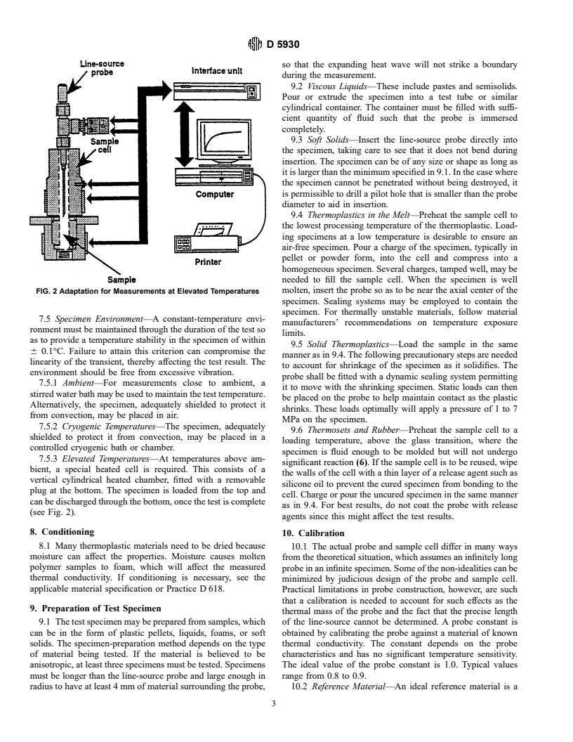 ASTM D5930-97 - Standard Test Method for Thermal Conductivity of Plastics by Means of a Transient Line-Source Technique