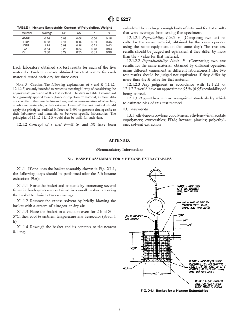 ASTM D5227-95 - Standard Test Method for Measurement of Hexane Extractable Content of Polyolefins