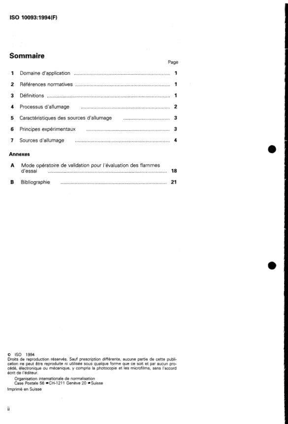 ISO 10093:1994 ISO 10093:1994 - Plastiques -- Essais au feu -- Sources d'allumage normalisées - Page 2 preview