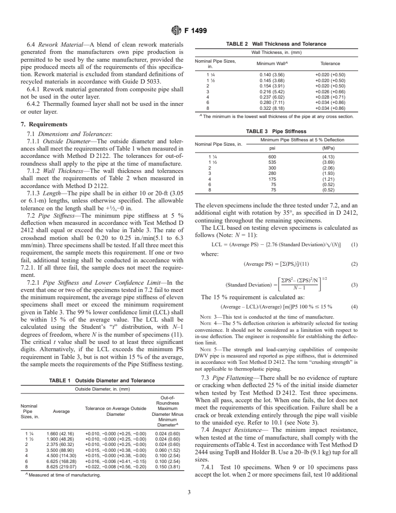 ASTM F1499-00 - Standard Specification for Coextruded Composite Drain, Waste, and Vent Pipe (DWV)