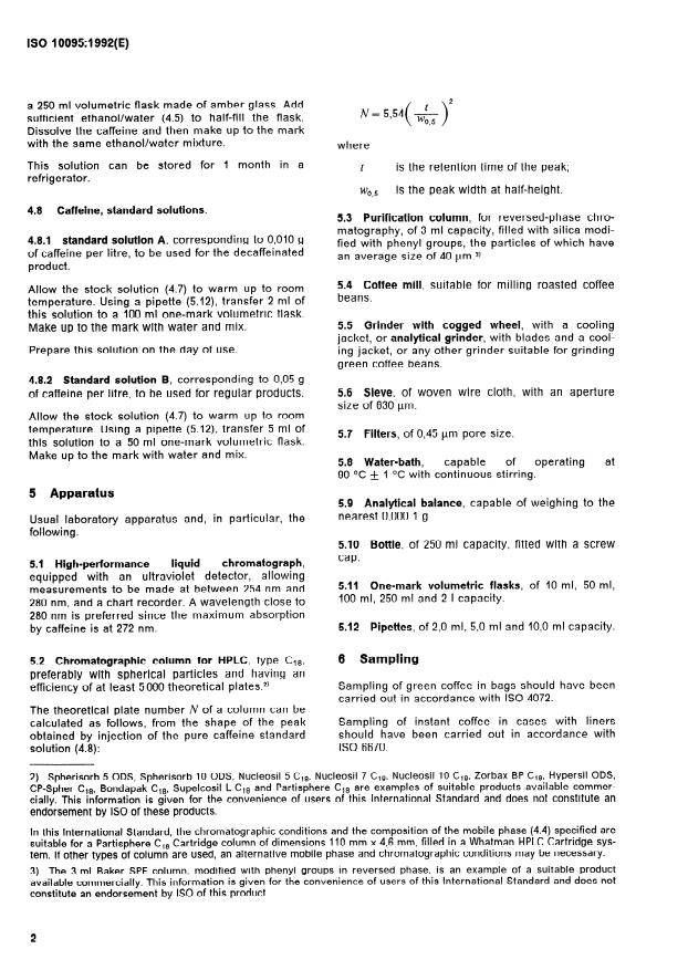 ISO 10095:1992 ISO 10095:1992 - Coffee -- Determination of caffeine content -- Method using high-performance liquid chromatography - Page 4 preview