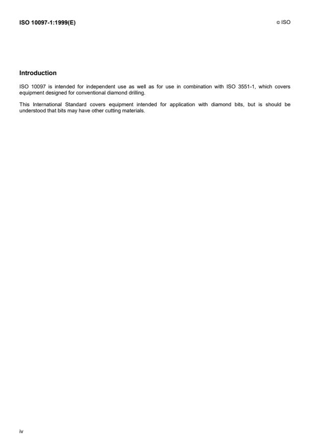 ISO 10097-1:1999 ISO 10097-1:1999 - Wireline diamond core drilling equipment -- System A - Page 4 preview