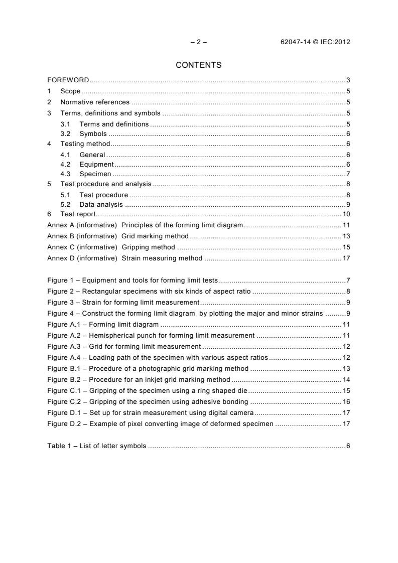 IEC 62047-14:2012 IEC 62047-14:2012 - Semiconductor devices - Micro-electromechanical devices - Part 14: Forming limit measuring method of metallic film materials - Page 4 preview
