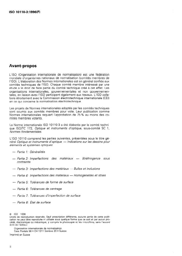 ISO 10110-3:1996 ISO 10110-3:1996 - Optique et instruments d'optique -- Indications sur les dessins pour éléments et systemes optiques - Page 2 preview