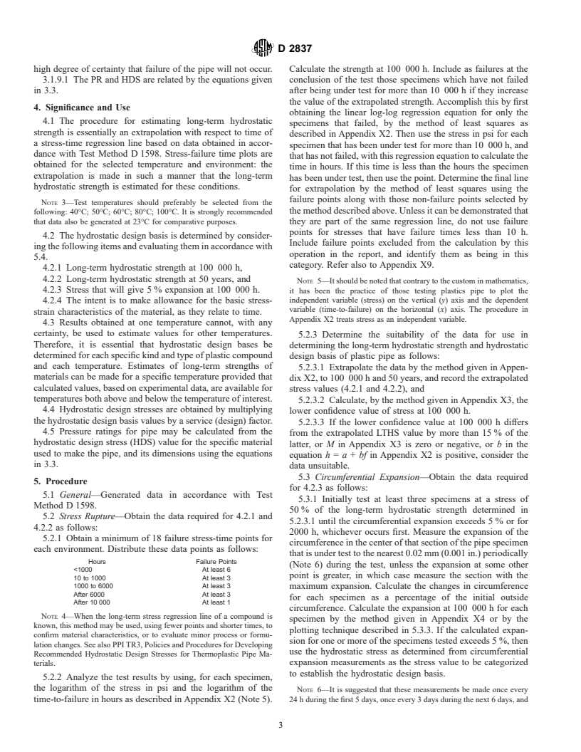 ASTM D2837-01 - Standard Test Method for Obtaining Hydrostatic Design Basis for Thermoplastic Pipe Materials