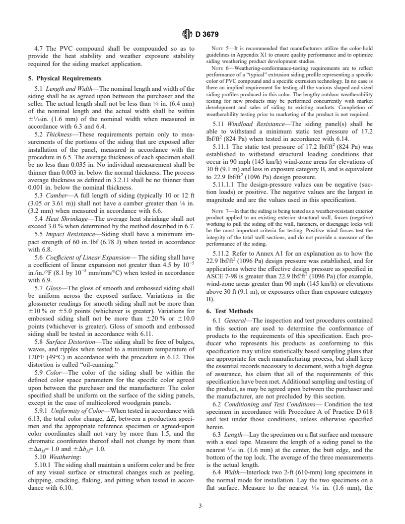 ASTM D3679-01b - Standard Specification for Rigid Poly(Vinyl Chloride) (PVC) Siding