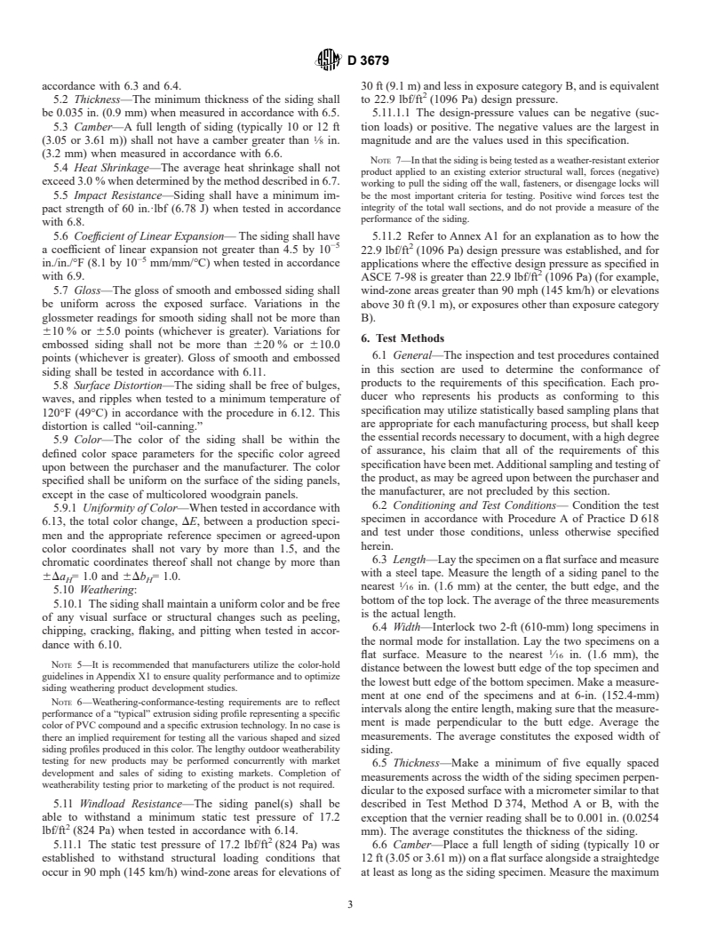 ASTM D3679-01a - Standard Specification for Rigid Poly(Vinyl Chloride) (PVC) Siding