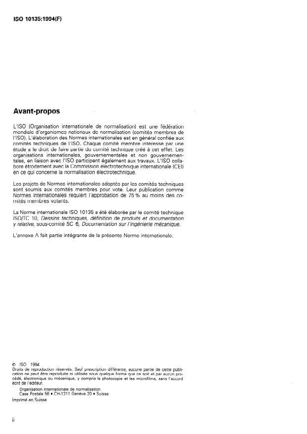 ISO 10135:1994 ISO 10135:1994 - Dessins techniques -- Représentation simplifiée des pieces moulées, matricées et estampées - Page 2 preview