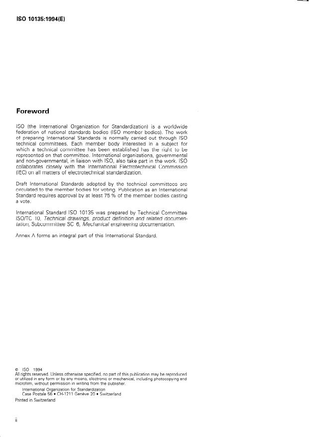 ISO 10135:1994 ISO 10135:1994 - Technical drawings -- Simplified representation of moulded, cast and forged parts - Page 2 preview